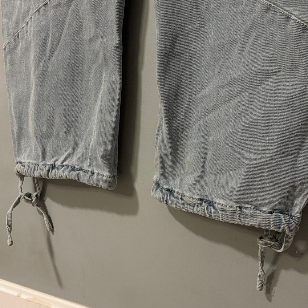 Madden NYC Retro Light Blue Barrel Wide Leg Jeans Streetwear - Picture 4 of 5